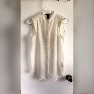 Silk like tan button down shirt